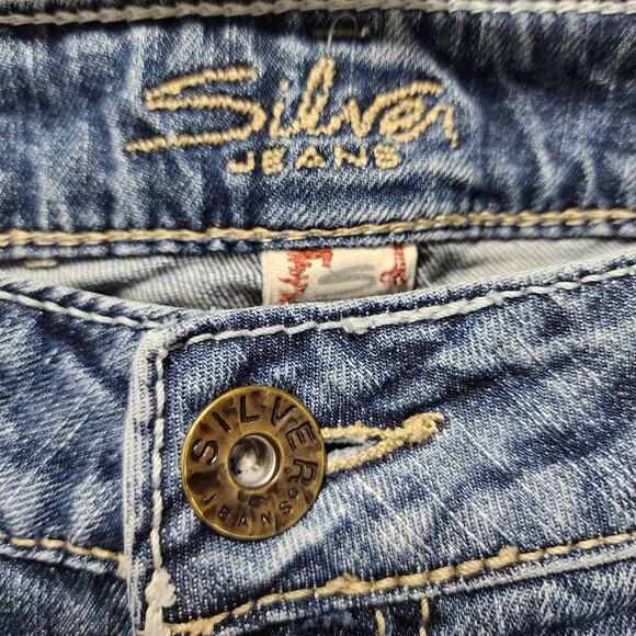 Silver Womens Jeans 32x30 Blue FRANCES 18" Bootcut Stretch Western Y2K Tag 31x31 - Picture 5 of 15